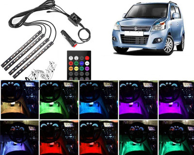 Selifaur 4 pieces 48 LED DC 12V Multicolour Car Strip Atmosphere Lamp Music Light For Wagon R 2013 Car Fancy Lights(Multicolor)