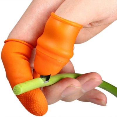 BAS Silicon Thumb Knife Finger Cutting Gloves for Kitchen & Garden Cutter Garlic Peeler Plants Vegetable Picking Tool Vegetable & Fruit Chopper(Pack of 1 Multipurpose Thumb Knife & 5 Finger Sleeves)