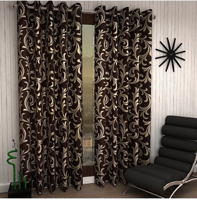 153 cm (5ft) Window Curtain(Brown)