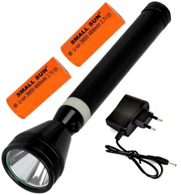 GALLAXY Rechargeable 3 Mode High Power Waterproof Torchlight 15W Flashlight Torch SMALL SUN T-96 3 hrs Torch Emergency Light(Black)