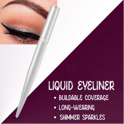 tanvi27 Diamond Liquid Eyeliner for Long Lasting Stay, Smudge Proof | Transfer Proof | Shimmer Sparkles 1.5 g(SILVER)