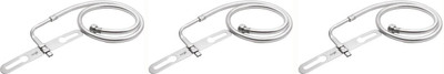 Mocksh Premium Quality 304 Grade Stainless Steel Multi Type Jet Spray / Toilet Jet / Toilet Bidet Hands-Free Spray with 1.5 Meter Heavy PVC Hose (Chrome), Pack Of 3 Faucet Set