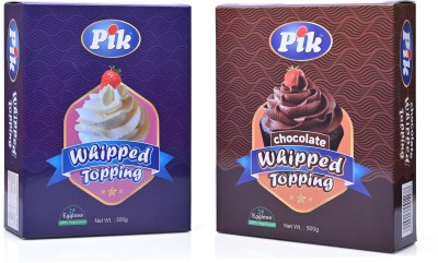 PIK Whipped Topping Combo Set - Vanilla & Chocolate, 500g each Topping(1000 g)