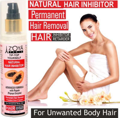 ZOYA PARIS Permanent-Natural Hair Inhibitor/Retarder Cream Lotion for Reduction of Unwanted Body and Facial Hair in Men and Women. Stop Hair Growth Inhibitor. Freedom From Frequent. Benefit with Cucumber Extracts, Aloe-Vera & Hazel Extracts. Advance Formula with Papin (PAPAYA EXTRACTS).PACK OF 1. Cr