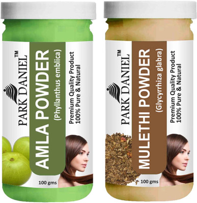 PARK DANIEL Pure & Natural Amla Powder & Mulethi Powder Combo Pack of 2 Bottles of 100 gm (200 gm )(200 g)