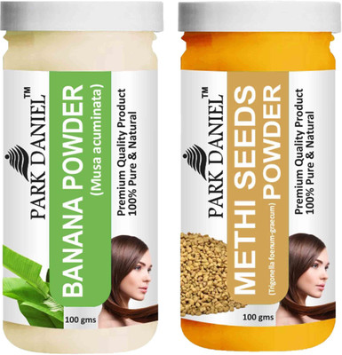 PARK DANIEL Pure & Natural Banana Powder & Methi Powder Combo Pack of 2 Bottles of 100 gm (200 gm )(200 ml)