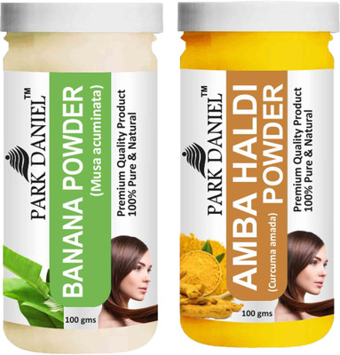 PARK DANIEL Pure & Natural Banana Powder & Amba Haldi Powder Combo Pack of 2 Bottles of 100 gm (200 gm )(200 ml)