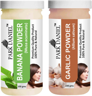 PARK DANIEL Pure & Natural Banana Powder & Garlic Powder Combo Pack of 2 Bottles of 100 gm (200 gm )(200 ml)