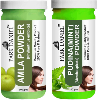 PARK DANIEL Pure & Natural Amla Powder & Pudina(Mint)Powder Combo Pack of 2 Bottles of 100 gm (200 gm )(200 g)