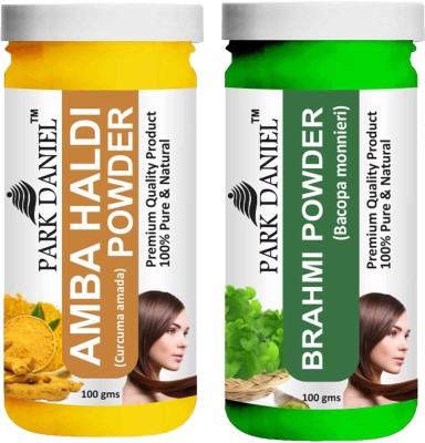 PARK DANIEL Premium Amba Haldi Powder & Brahmi Powder Combo Pack of 2 Bottles of 100 gm (200 gm )(200 g)