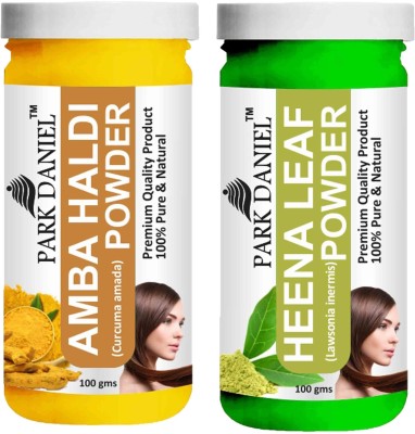 PARK DANIEL Pure & Natural Amba Haldi Powder & Heena Leaf Powder Combo Pack of 2 Bottles of 100 gm (200 gm )(200 g)