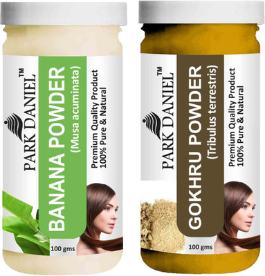 PARK DANIEL Pure & Natural Banana Powder & Gokhru Powder Combo Pack of 2 Bottles of 100 gm (200 gm )(200 ml)