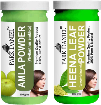 PARK DANIEL Pure & Natural Amla Powder & Heena Leaf Powder Combo Pack of 2 Bottles of 100 gm (200 gm )(200 g)