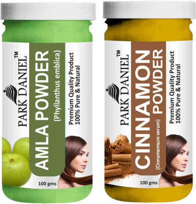 PARK DANIEL Pure & Natural Amla Powder & Cinnamon Powder Combo Pack of 2 Bottles of 100 gm (200 gm )(200 g)