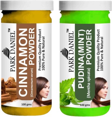 PARK DANIEL Pure & Natural Cinnamon Powder & Pudina(Mint)Powder Combo Pack of 2 Bottles of 100 gm (200 gm )(200 ml)