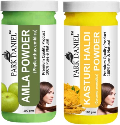 PARK DANIEL Pure & Natural Amla Powder & Kasturi Haldi Powder Combo Pack of 2 Bottles of 100 gm (200 gm )(200 g)