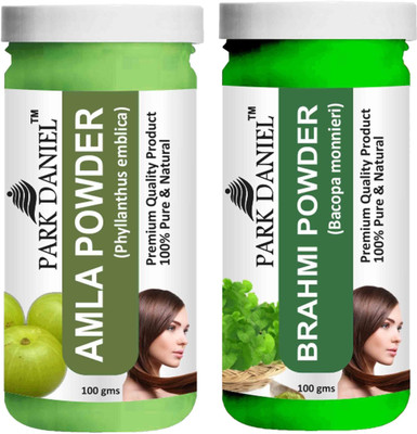 PARK DANIEL Pure & Natural Amla Powder & Brahmi Powder Combo Pack of 2 Bottles of 100 gm (200 gm )(200 g)