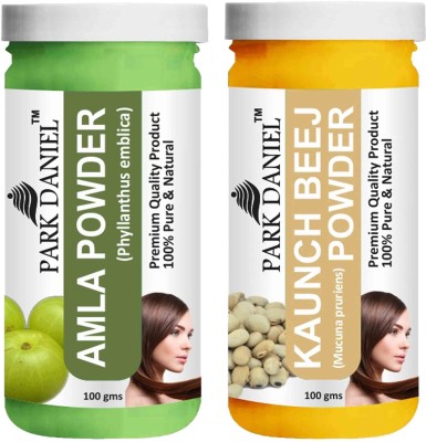 PARK DANIEL Pure & Natural Amla Powder & Kaunch Beej Powder Combo Pack of 2 Bottles of 100 gm (200 gm )(200 g)