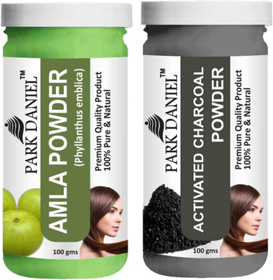PARK DANIEL Hair Care Combo Of Amla Powder & Activated Charcoal Powder Combo Pack of 2 Bottles of 100 gm (200 gm )(2 Items in the set)