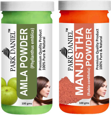 PARK DANIEL Premium Amla Powder & Manjistha Leaf Powder Combo Pack of 2 Bottles of 100 gm (200 gm )(200 g)