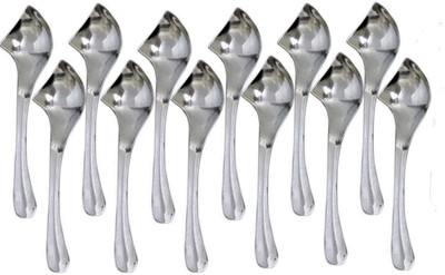 upalabdh 12 PCs Ice Cream Spoon Cutlery Spoon Serving Spoon Stainless Steel Cutlery Set(Pack of 12)