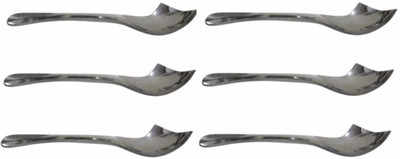 discount 2heet Stainless Steel Handheld Ice Cream Serving Scooper | RBGIIT Disposable Stainless Steel Dessert Spoon, Ice-cream Spoon, Table Spoon, Serving Spoon Set(Pack of 6)