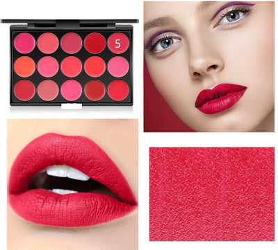 Latixmat 15 COLOR MATTE FINISH WATER PROOF & LONG LASTING LIPSTICK PLATTE(MULTI COLOR, 15 g)