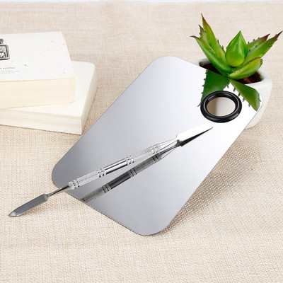 SAROWA Stainless Steel Makeup Mixing Blending Palette With Spatula