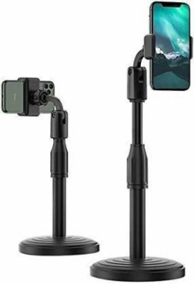 JMALL Adjustable and Desktop Phone Holder Stand for Phone Compatible with All Smartphone Desktop Mobile Phone Holder for Desk, Bed, Table, Office, Video Recording, Home & Online Classes Tripod(Black, Supports Up to 500 g)