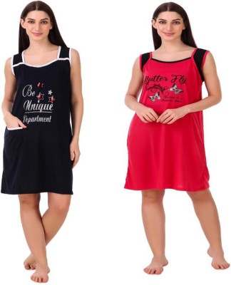 Bombshell Women Nightshirts(Dark Blue, Pink)