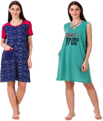 Bombshell Women Nightshirts(Blue, Green)