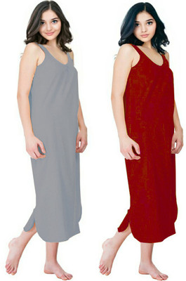 UNIQUE COLLECTONS Women Nighty(Red, Grey)