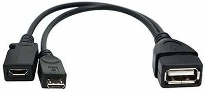 KIPZO Micro USB Cable 0.5 m 2 in 1 Y Splitter Cable Micro USB Fire Stick Amazon Stick Aadhar OTG Host Cable