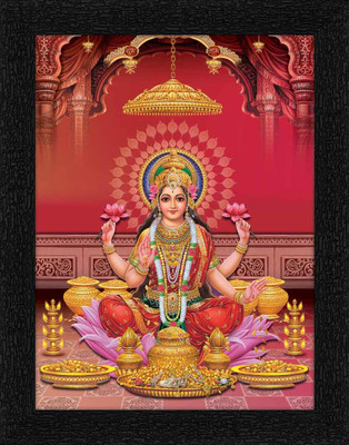 Art Amori Mother Of Prosperity Mata Laxmi Digital Reprint 14 inch x 11 inch Painting(With Frame)