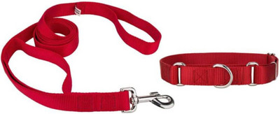 PETENZA AL139 Collar & Leash Red - Medium Dog Collar & Leash(Medium, Red)