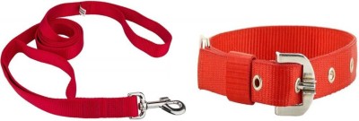 Pet Club51 Dog Collar & Leash(Extra Large, Red)