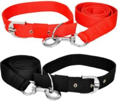 Pet Club51 Dog Collar & Leash(Medium, Red, Black)