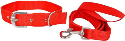 ALCAZAR AL65 Collar & Leash Red - Medium Dog Collar & Leash(Medium, Red)