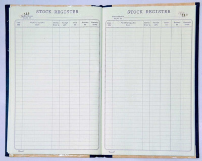 ROYALSHOP STOCK 220 PAGES1 1-Part STOCK REGISTER(1 Sets)