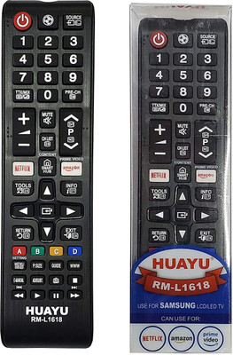 Akshita Compatible For RM-L1618 HUAYU Smart LED/LCD TV with Netflix & Amazon Remote Control ( Chake Image With Old Remote ) SAMSUNG Remote Controller(Black)