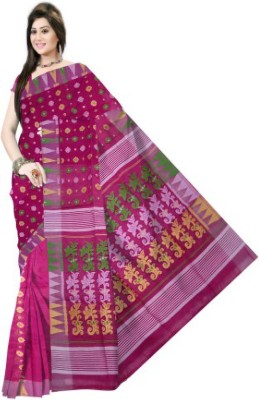 Pradip Fabrics Woven Tant Cotton Blend Saree(Purple)