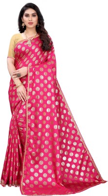 FABMORA Printed Bollywood Silk Blend, Satin Saree(Pink)