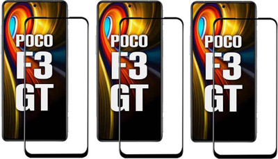 ISAAK Edge To Edge Tempered Glass for Poco F3 GT Edge to Edge, Full Glue, 11D Tempered Glass(Pack of 3)