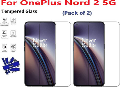 ISAAK Tempered Glass Guard for OnePlus Nord 2 5G(Pack of 2)