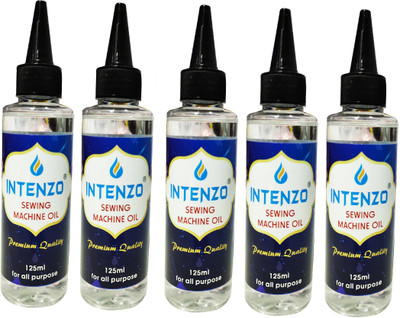 intenzo Premium quality Sewing machine oil silicone lubricant for all purpose PACK OF 5 EACH IN 125ML 125 ml Sewing Machine Oil(Nozzle)