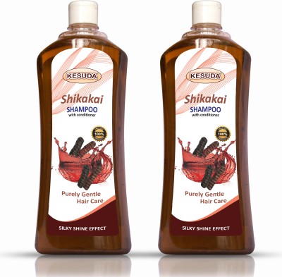 KESUDA Shikakai Herbal 500ml Hair Shampoo with Conditionar for Strong Hair and Hair Growth with Pure Shikakai extract(2 L)