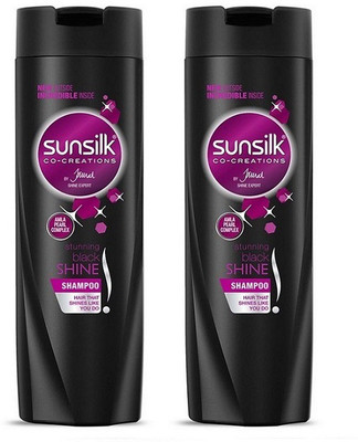 SUNSILK Stunning Black Shine Shampoo 340ml Pack of 2(680 ml)