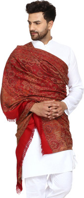 swi stylish Wool Embroidered Women Shawl(Maroon)