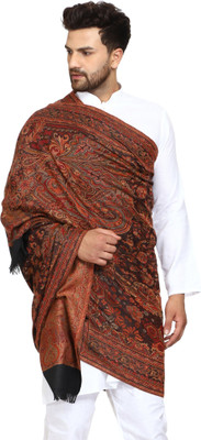 swi stylish Wool Embroidered Women Shawl(Black)