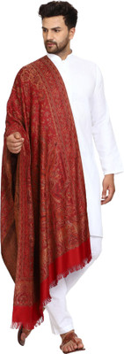 Kashmiri queen Wool Embroidered Men Shawl(Maroon)